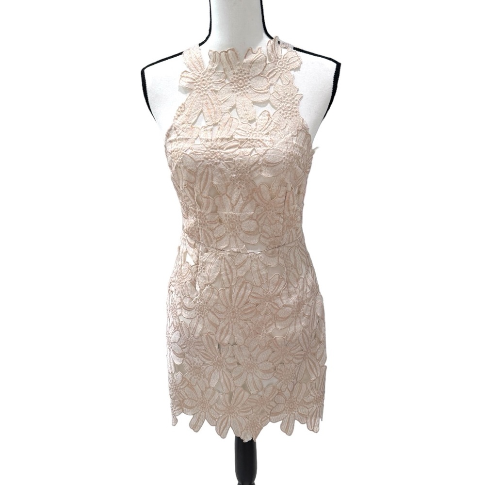 Free People + Saylor Jessa Foil Lace Dress Womne's Small - Picture 2 of 11